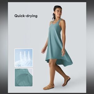 NWT HALARA BREEZEFUL RACERPOCKET HIGH LOW FLOWY CASUAL DRESS -Size Large SKU:233